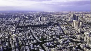 רמת גן וגבעתיים, מבט מהאוויר