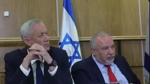 בני גנץ, אביגדור ליברמן בישיבת ראשי האופוזיציה, כנסת, 13 בפברואר 2023