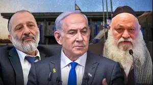 רה"מ בנימין נתניהו, ראש סיעת יהדות התורה יצחק גולדקנופף, ראש מפלגת ש"ס אריה דרעי