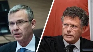 שר המשפטים יריב לוין ומ"מ נשיא בית המשפט העליון השופט יצחק עמית