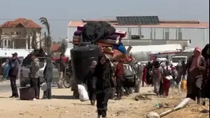 התפנות העזתים מרפיח, שבדרום רצועת עזה, בעקבות הודעת דובר צה"ל בערבית, 31 במרץ 2025