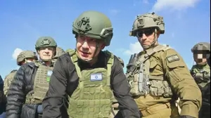 ראש הממשלה בנימין נתניהו בסיור בצפון רצועת עזה, 15 באפריל 2025