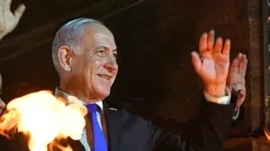 רה"מ בנימין נתניהו עם רעייתו שרה, טקס יום השואה, יד ושם, 23 באפריל 2025