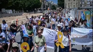 מחאת המורים להטבת תנאיהם, תל אביב, 8 במאי 2025