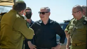ראש הממשלה בנימין נתניהו ביקר באימון של חטיבה 5 (חטיבת מילואים) במרכז לאימוני יבשה (מל״י) צאלים, 8 במאי 2025