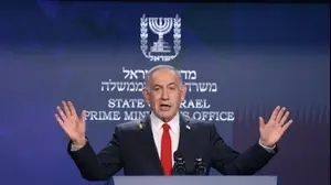 ראש הממשלה בנימין נתניהו במסיבת עיתונאים, 21 במאי 2025