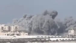 צהל הפציץ 2 מגדלים סמוך לחאן יונס. 9 ביוני 2025