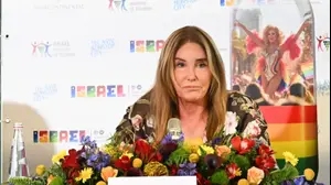 קייטלין ג'נר בהצהרה לתקשורת לכבוד חודש הגאווה, ת"א, 11 ביוני 2025