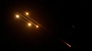 שיגור טילים מאיראן כפי שנראו בשמי אשקלון, 13 ביוני 2025