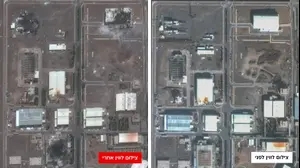 לפני ואחרי התקיפה הישראלית בנתנז. 14 ביוני 2025