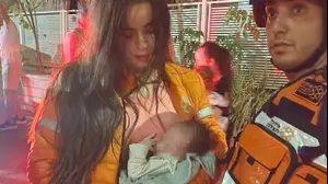 חילוץ תינוק מזירת פגיעה ישירה משיגור טילים מאיראן, 15 ביוני 2025