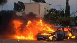 מתנחלים הציתו רכב בכפר מאליכ, 25 ביוני 2025