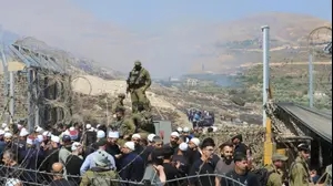 דרוזים סמוך לגדר גבול בין סוריה לישראל, 16 ביולי 2025