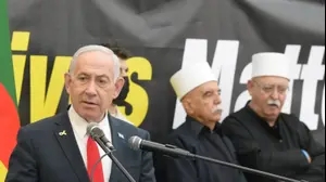 רה"מ בנימין נתניהו נפגש עם מנהיגה הרוחני של העדה הדרוזית בישראל, השייח׳ מוואפק טריף, ועם ראשי העדה הדרוזית, ג'וליס, 28 באוגוסט 2025