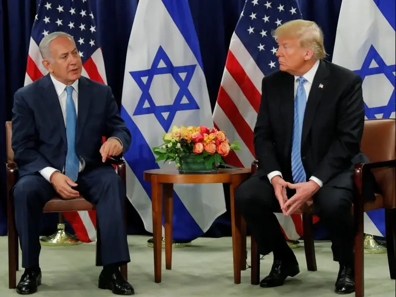 פגישת נתניהו טראמפ בבנייני האו"ם 26 בספטמבר 2018