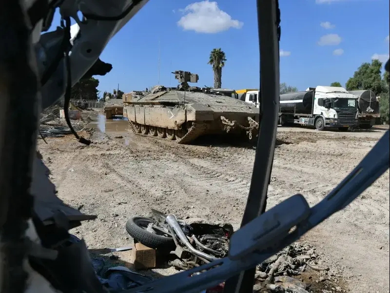 טנק סמוך לגדר הגבול, קיבוץ כיסופים, 13 באוקטובר 2023