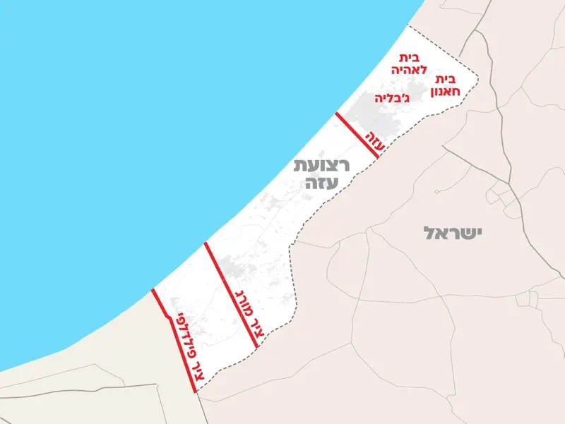 מפה רצועת עזה