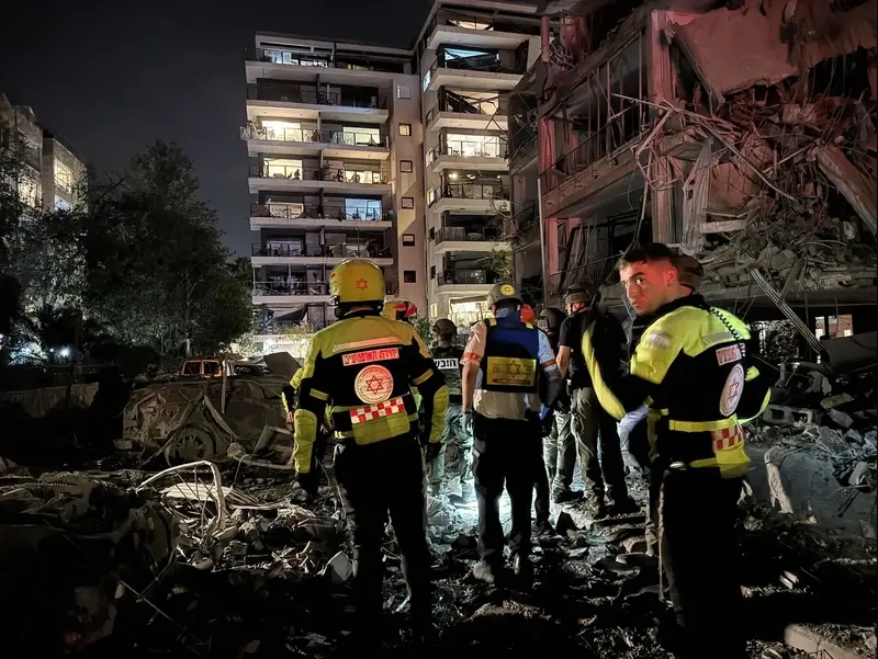 זירת נפילה טילים ששוגרו מאיראן, 13 ביוני 2025
