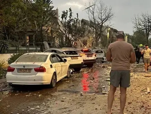 זירת נפילה, טילים ששוגרו מאיראן, ראשון לציון, 14 ביוני 2025