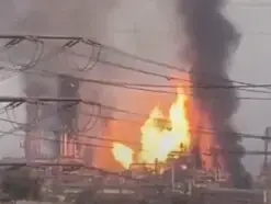 תיעוד איראני של האש בפרצה במתקן גז בבושהר