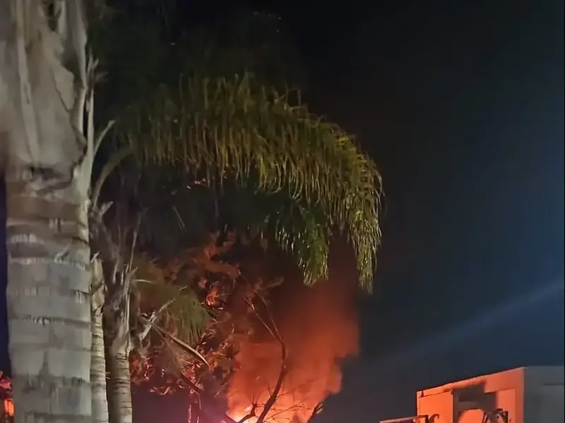 אש פרצה בעקבות נפילה בדרום הארץ