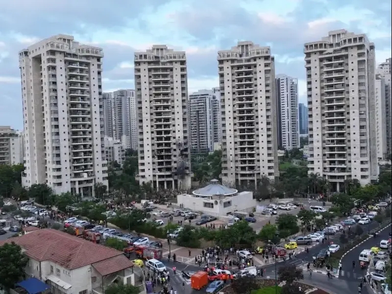 זירת נפילה טילים ששוגרו מאיראן,16 ביוני 2025