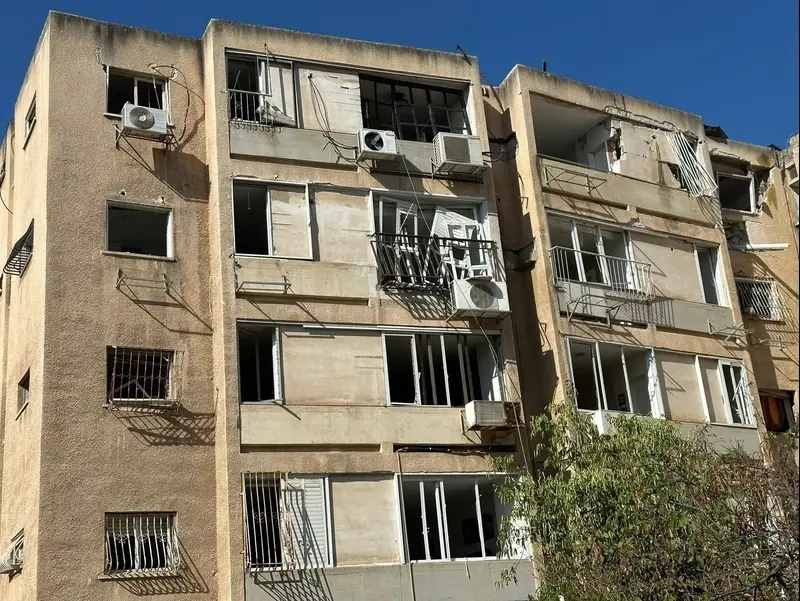 זירת נפילה טילים ששוגרו מאיראן,19 ביוני 2025
