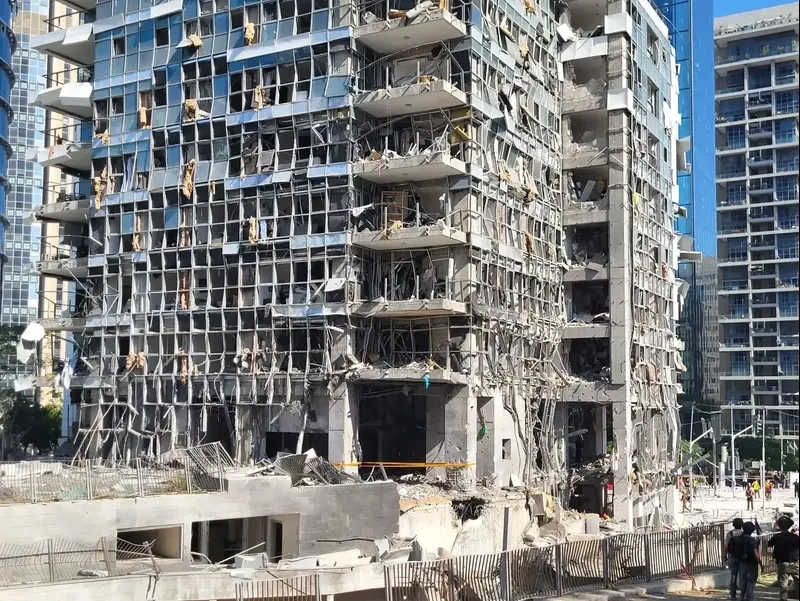 זירת נפילה טילים ששוגרו מאיראן,19 ביוני 2025