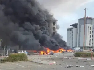 נפילת פריט אמל"ח משיגור מאיראן באחת מהערים בדרום