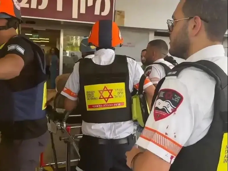 פינוי הפצועים מנפילת הטיל בחיפה למרכז הרפואי רמב"ם, 20 ביוני 2025