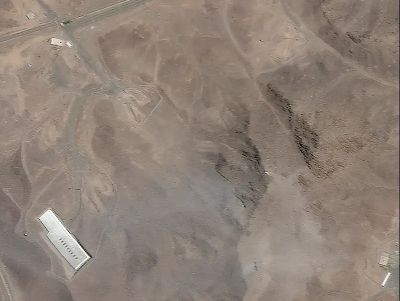 תמונת לווין של פורדו, אחרי תקיפת ארה"ב, 22 ביוני 2025