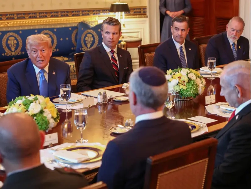 ראש הממשלה בנימין נתניהו בפגישה עם נשיא ארה״ב דונלד טראמפ בבית הלבן, 8 ביולי 2024