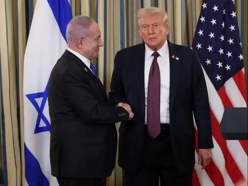 מסיבת עיתונאים של רה"מ נתניהו ונשיא ארה"ב טראמפ, אולם הנשפים בבית הלבן, 29 בספטמבר 2025