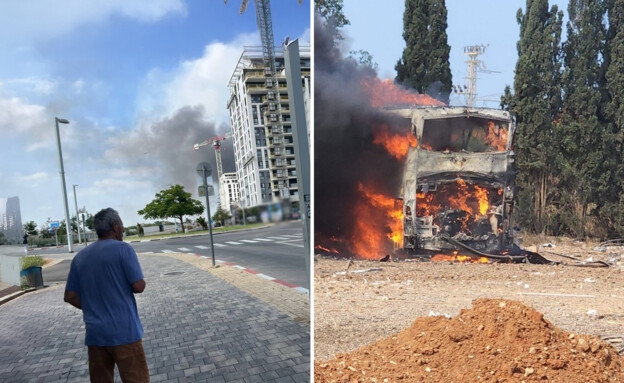 במבנה ובחניון אוטובוסים: נפילות במרכז אחרי ירי מאיראן