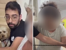 בזמן האזעקה: נמלט למקלט עם הכלב - דיירת חסמה אותו