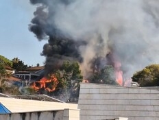 תיעוד דרמטי מנס ציונה: שרפה משתוללת, בתים עולים באש